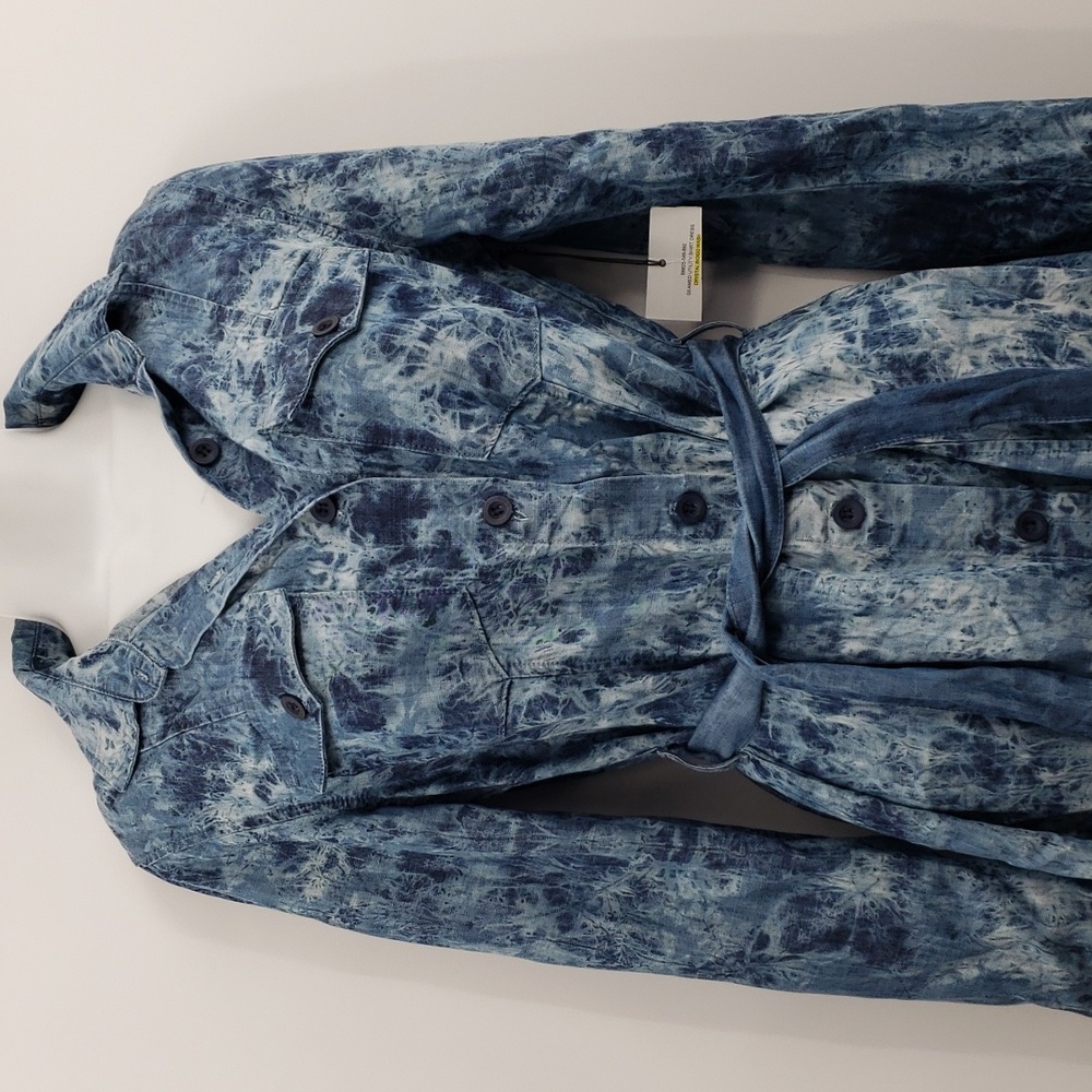 3/$30 Bella dahl seamed utility shirt dress in crystal indigo wash nwt - Picture 2 of 12